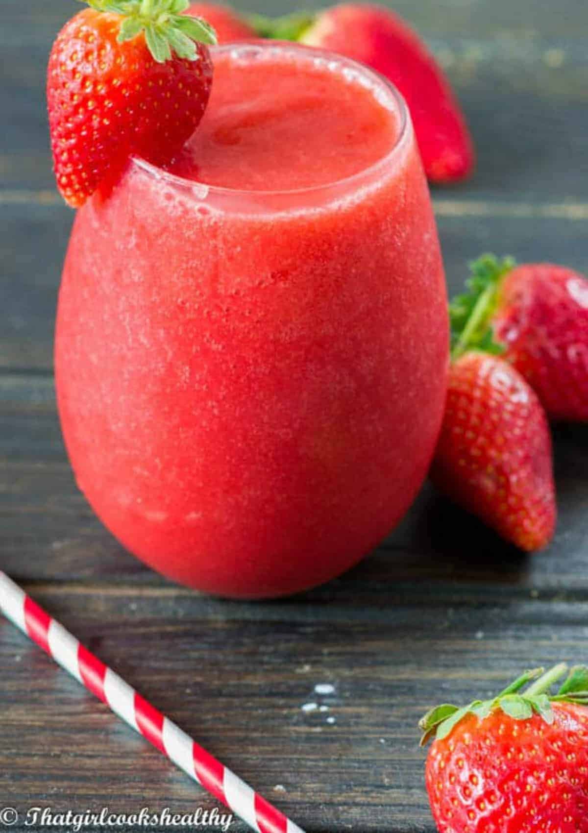 Red slushie in a glass