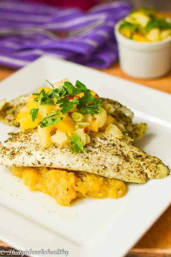 Baked hake fillets