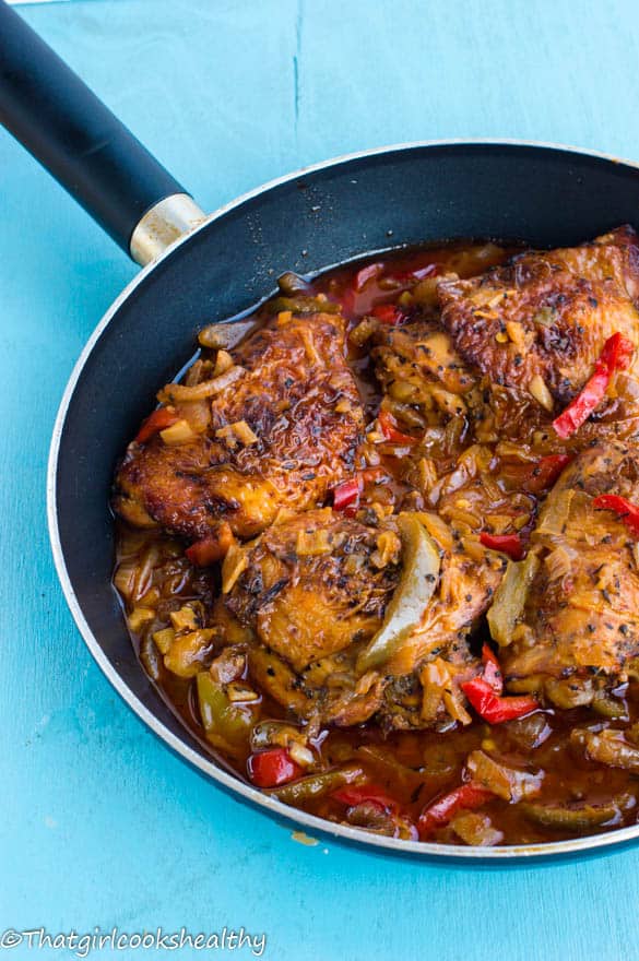 Authentic Jamaican brown stew chicken - That Girl Cooks Healthy