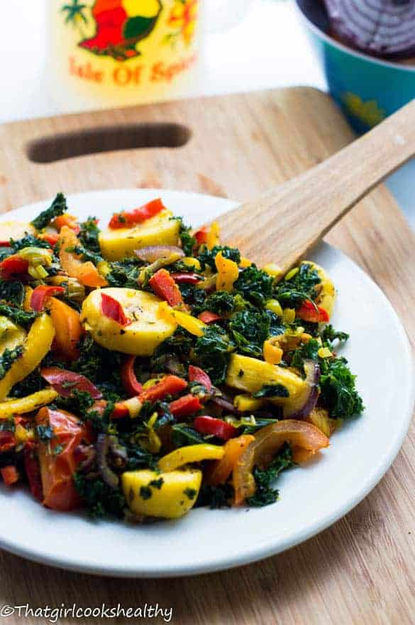 Boiled plantains with kale (Paleo) - That Girl Cooks Healthy