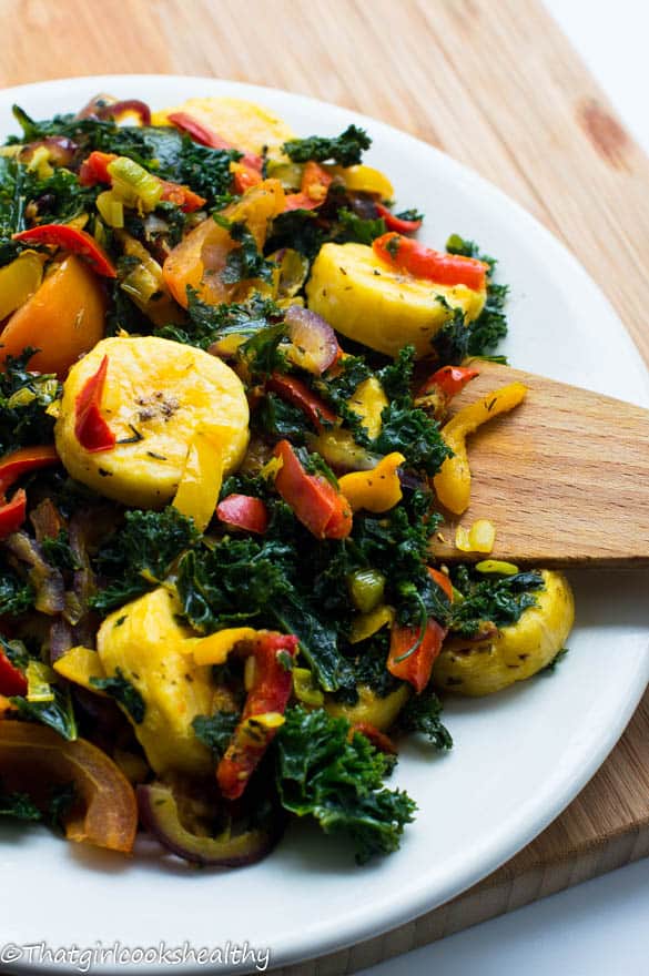 Boiled plantains with kale (Paleo) - That Girl Cooks Healthy