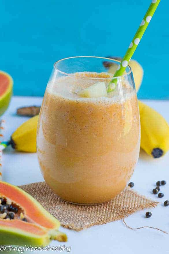 Papaya and pineapple smoothie - That Girl Cooks Healthy