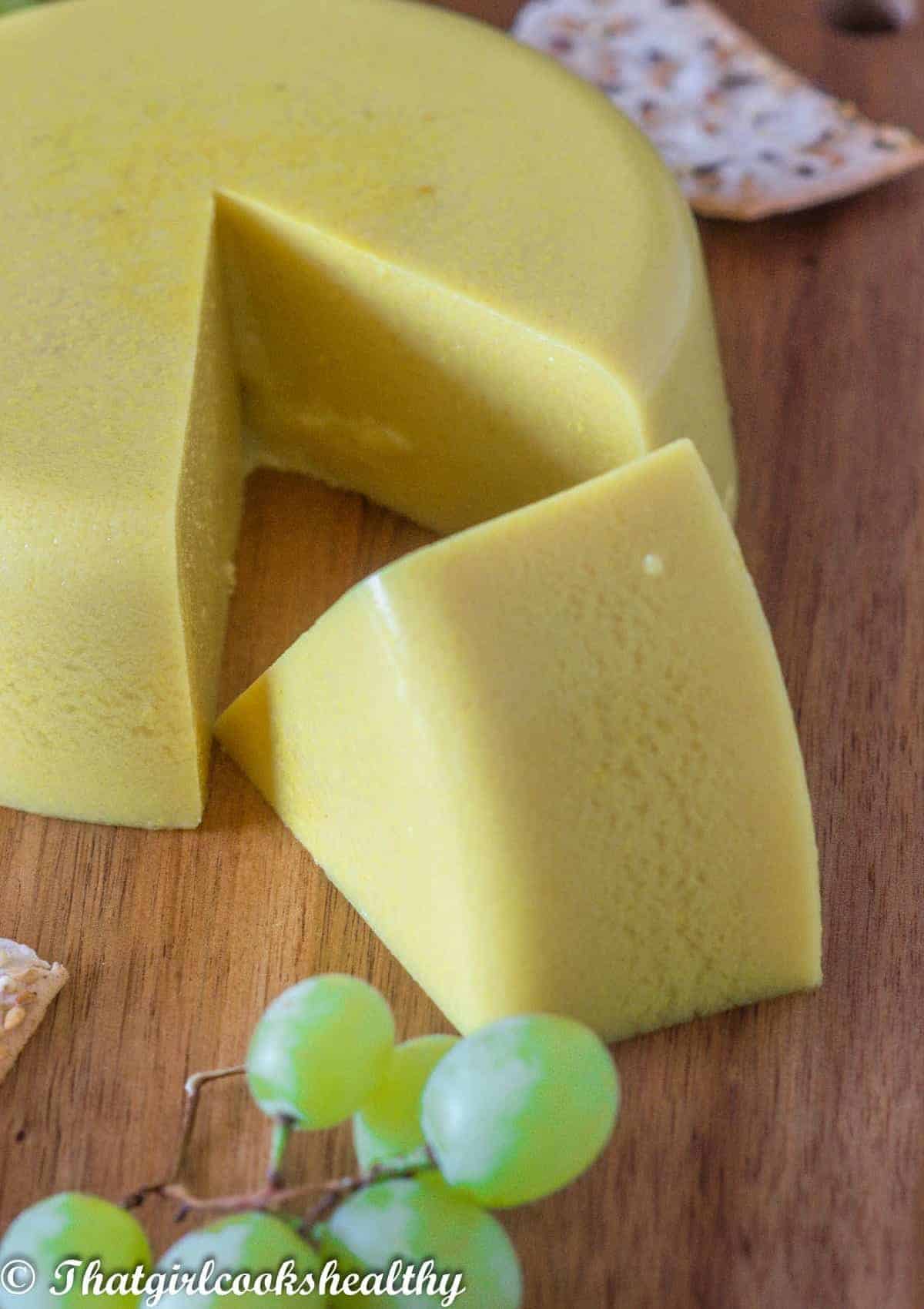 a block of cheese sliced 