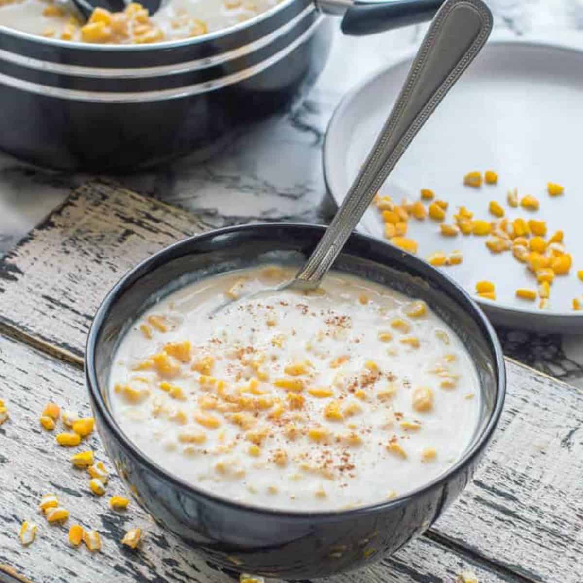 Porridge with a spoon