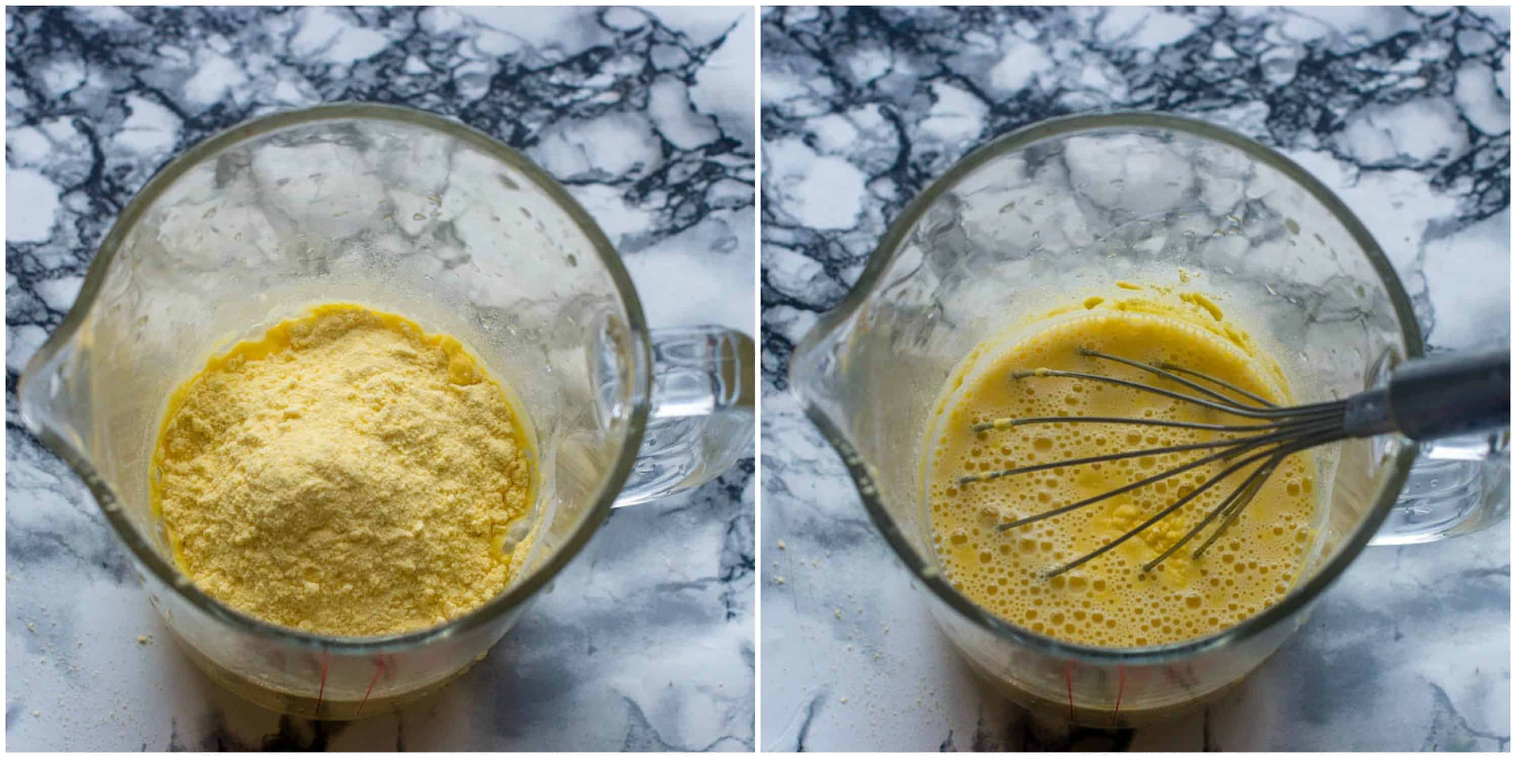 Mixing the cornflour in water