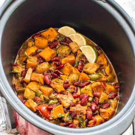 Caribbean potato curry Caribbean potato curry in a slow cooker