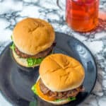 Tasty air fryer hamburgers Tasty air fryer hamburgers over head shot