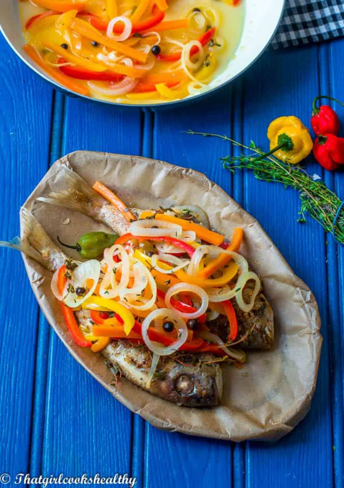 Two snapper on a plate picked