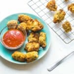 Delicious succulent pieces of air fryer chicken nuggets