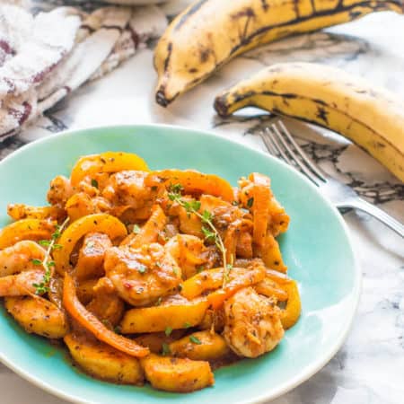 Spicy sweet shrimp Spicy sweet shrimp with plantain