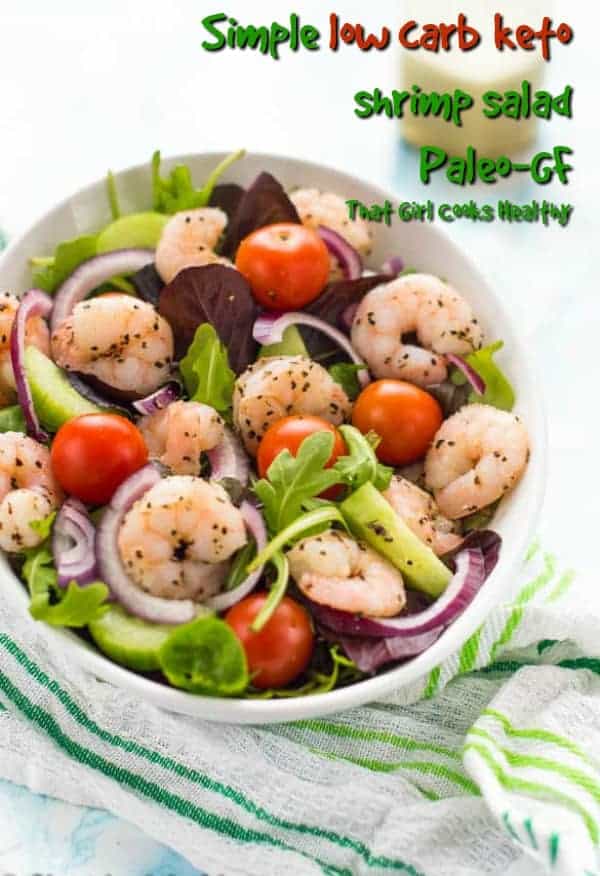 A summertime simple low carb keto shrimp salad that's great for weightloss