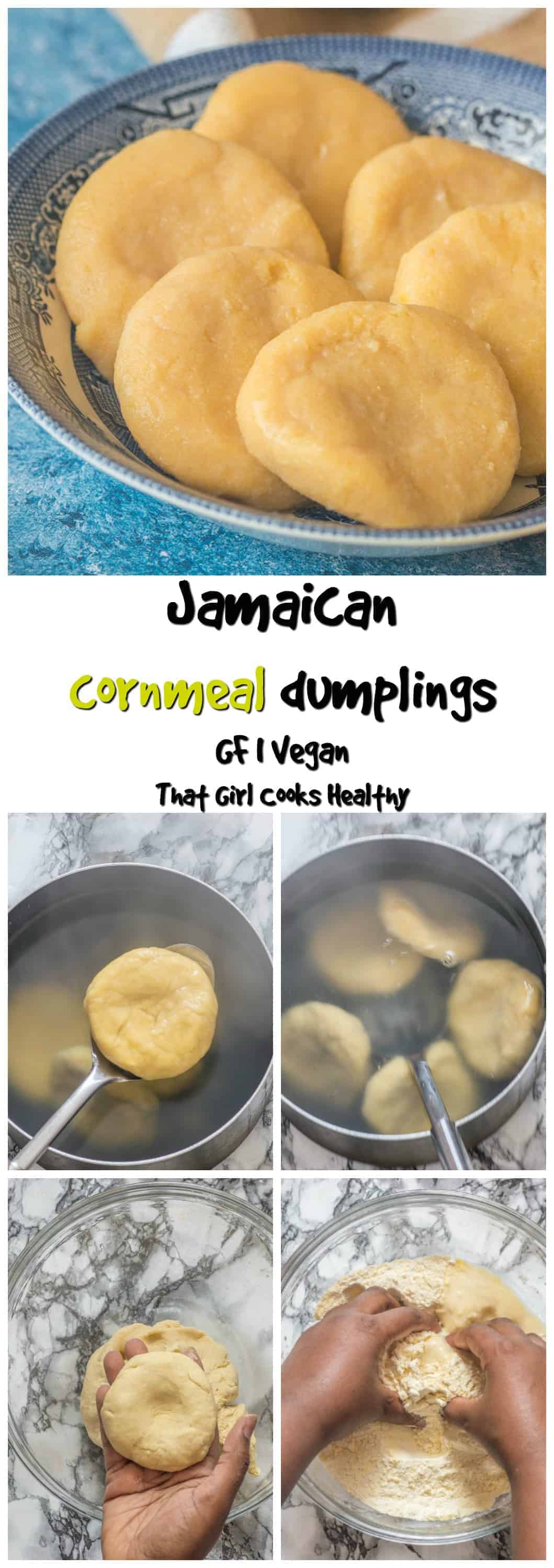 These Jamaican cornmeal dumplings are so quick and easy, gluten and wheat free alternative for soup and stews