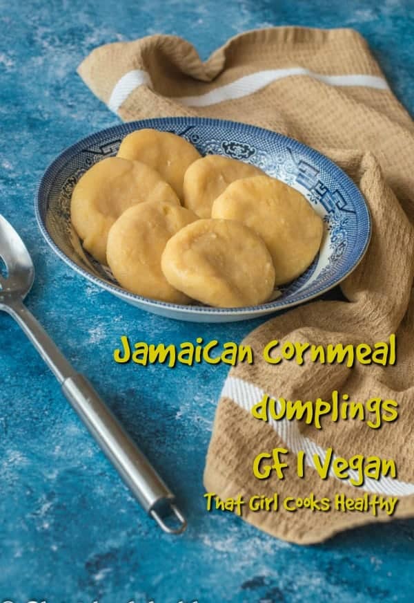 These Jamaican cornmeal dumplings are so quick and easy, gluten and wheat free alternative for soup and stews