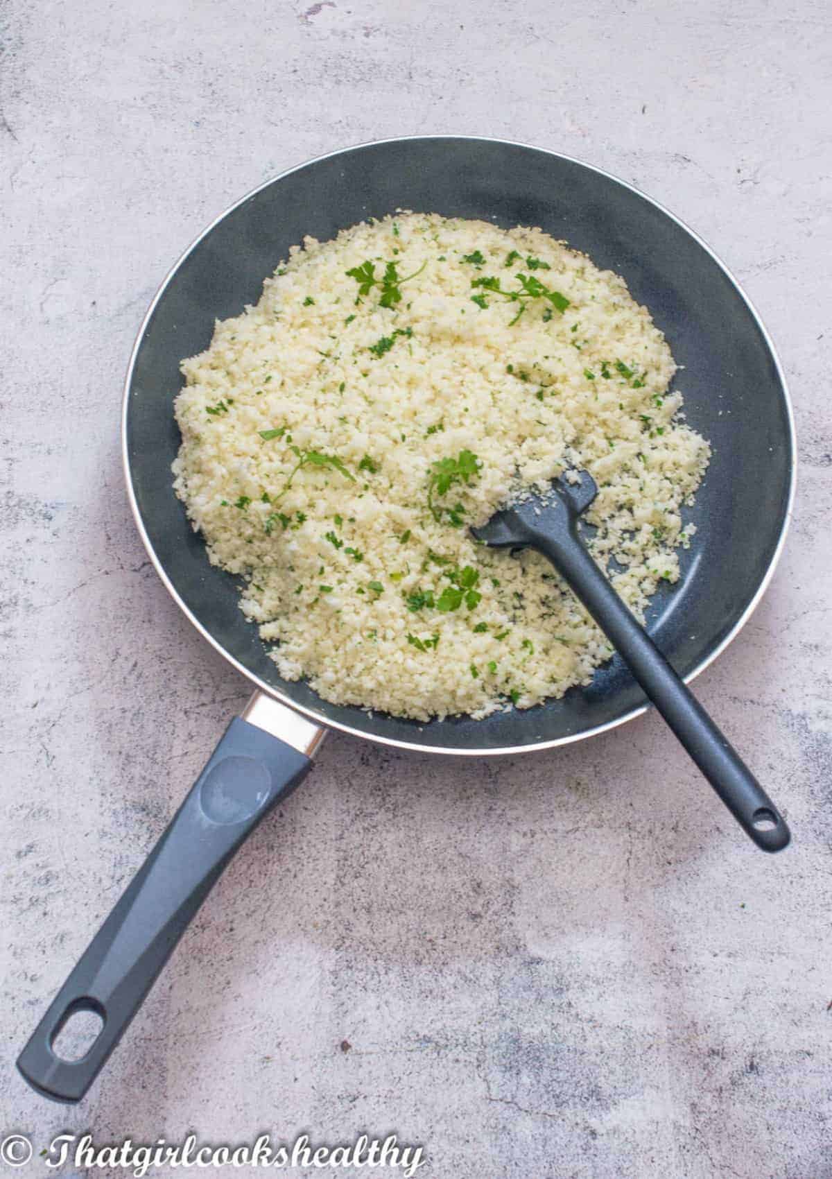 rice in a skillet