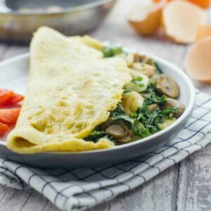 close up of omelette