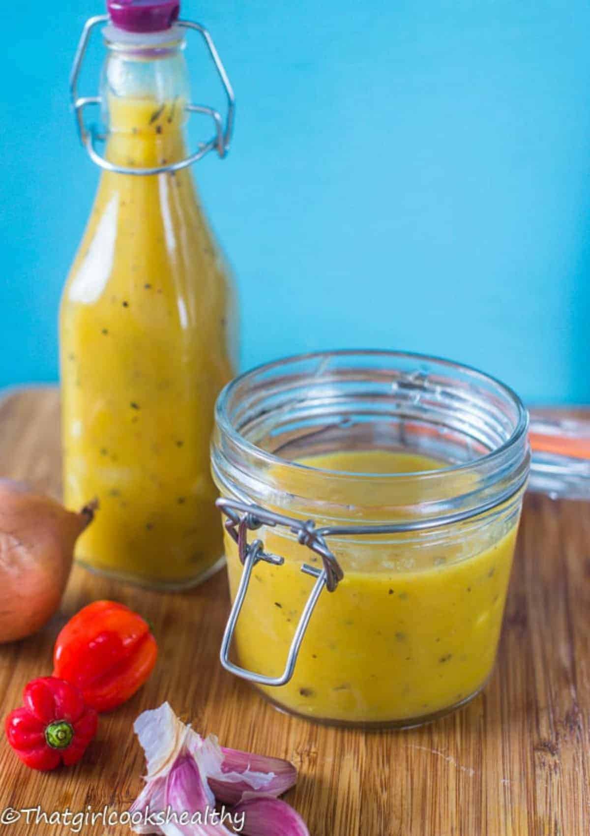 Jar of pineapple mango hot sauce