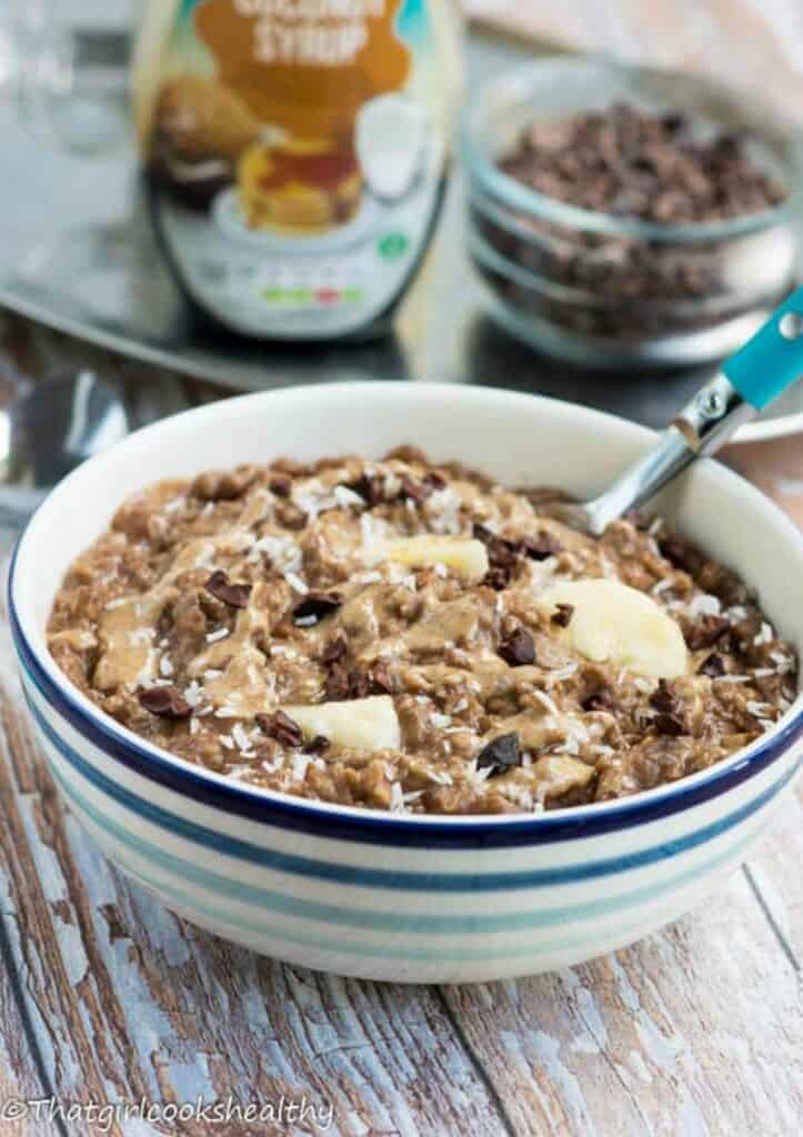 Chocolate Coconut Porridge (Vegan, GF) - That Girl Cooks Healthy