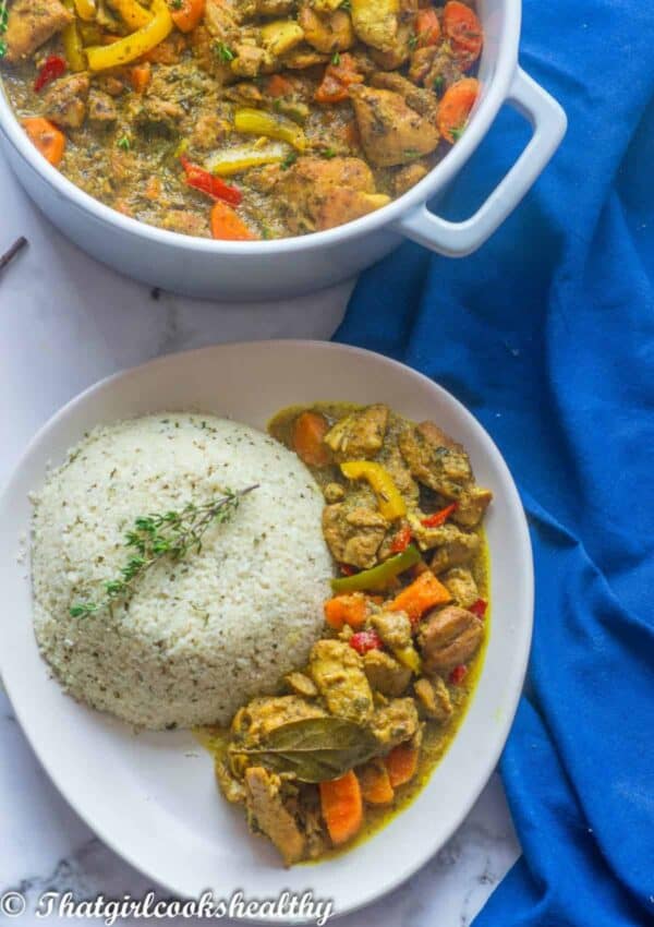 Jamaican Coconut Curry Chicken (Slow Cooker)(Keto,GF) - That Girl Cooks ...