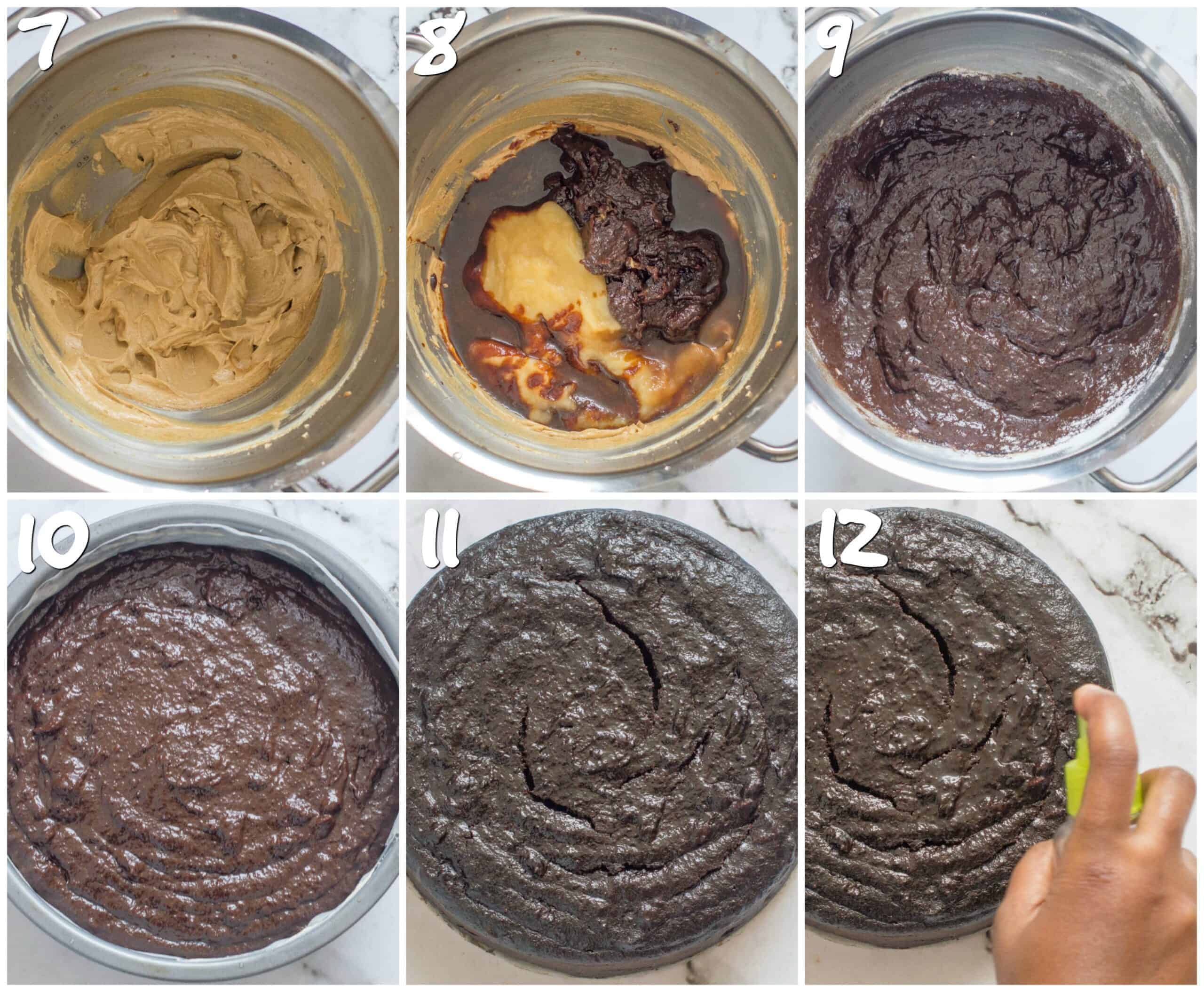 steps 7-12 making the black cake