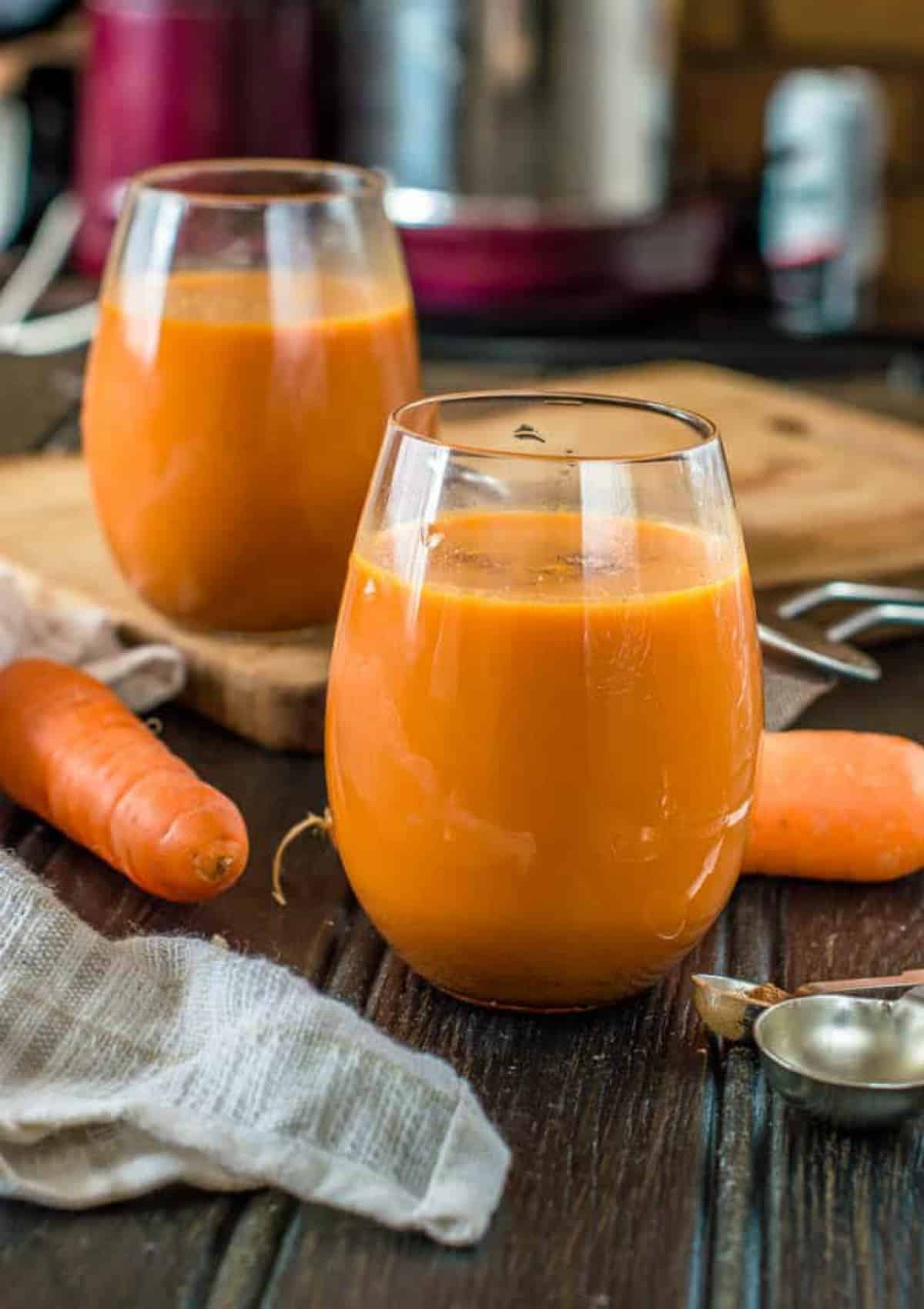 two glasses of carrot juice