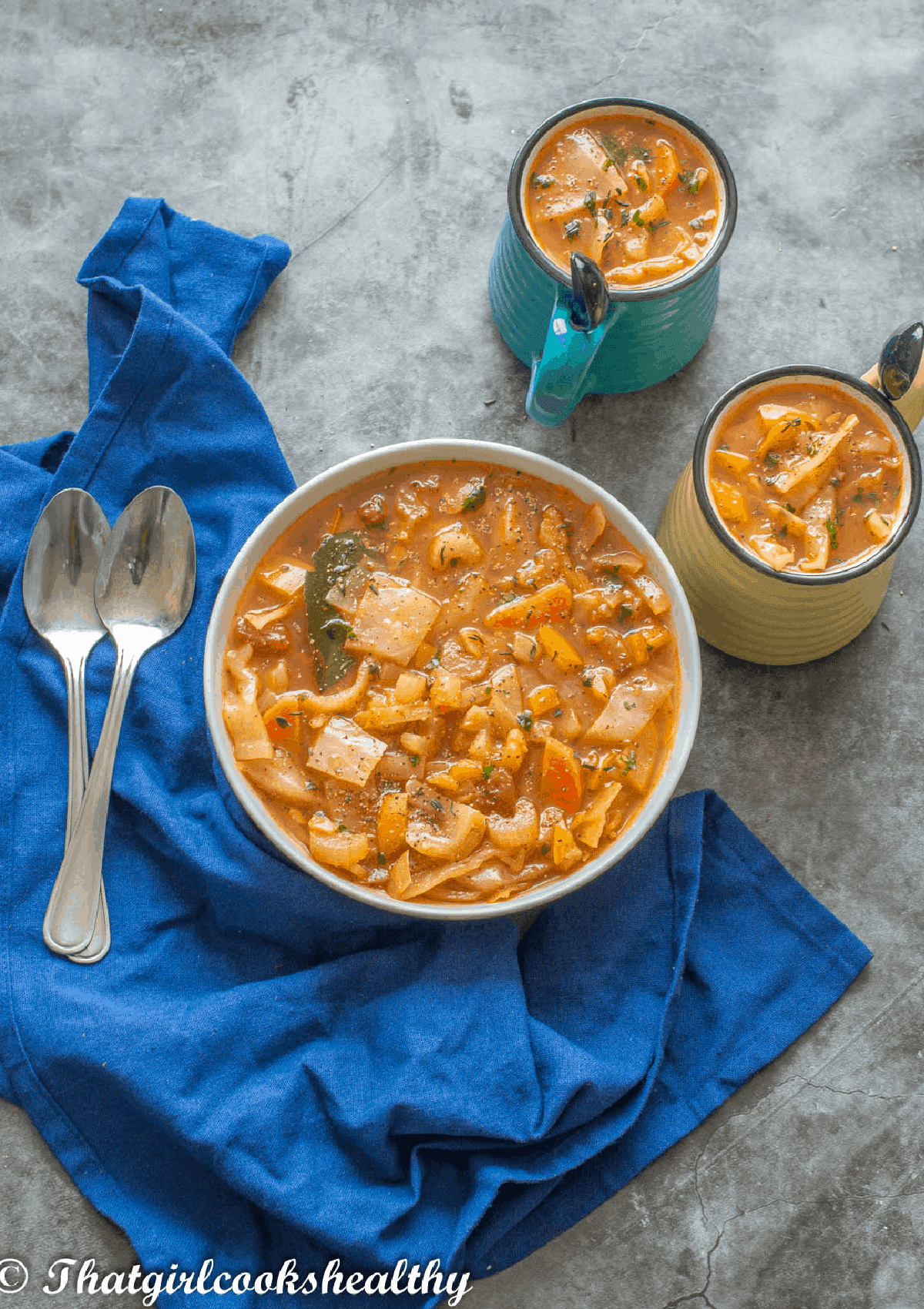 Soup with two spoons