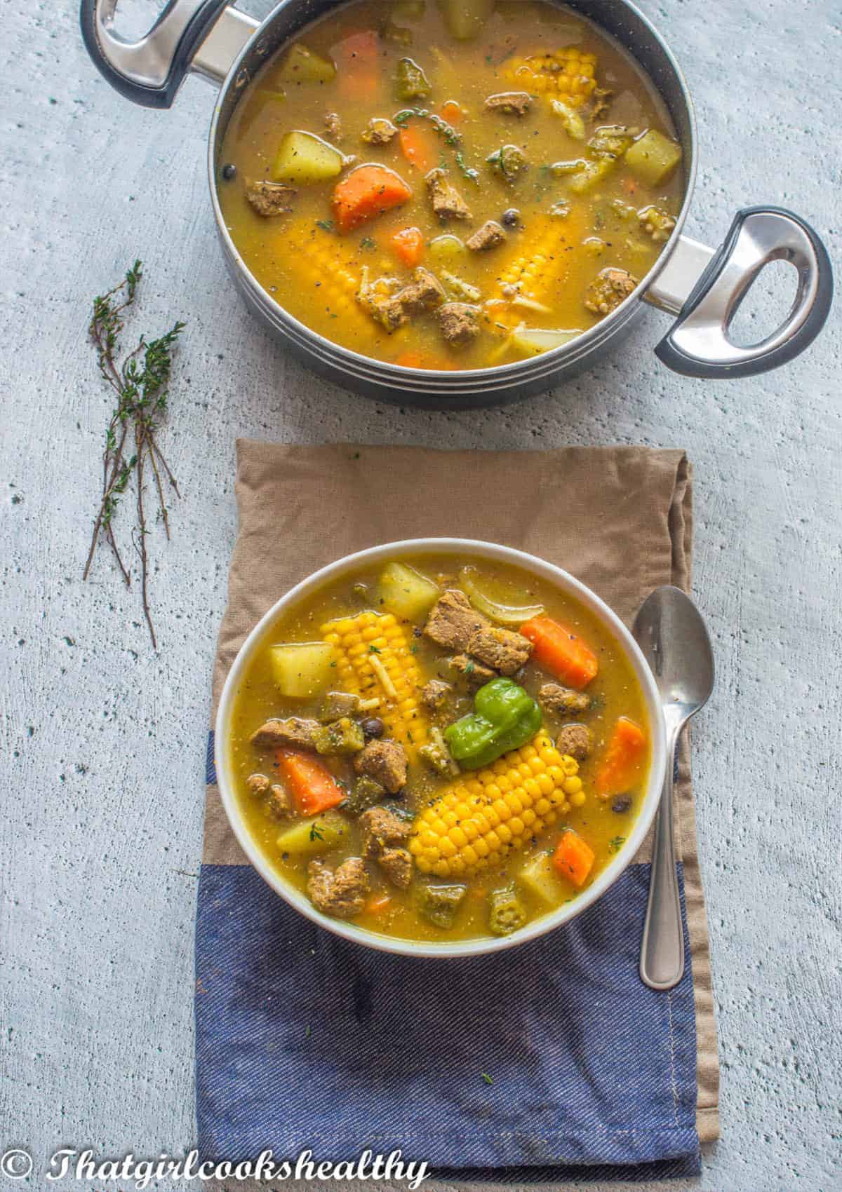 Jamaican Beef Soup (Low Carb) - That Girl Cooks Healthy