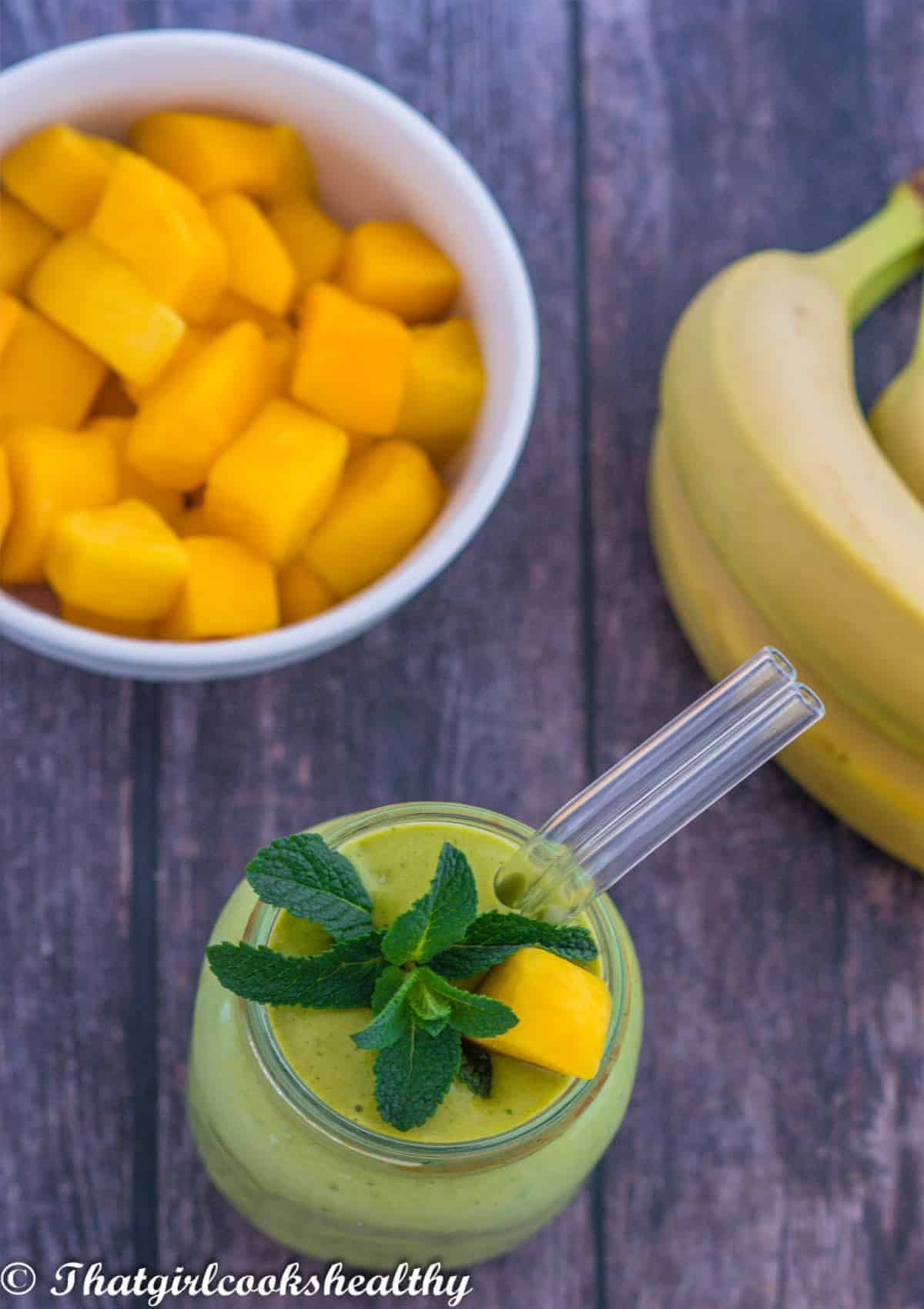 overhead shot of the smoothie