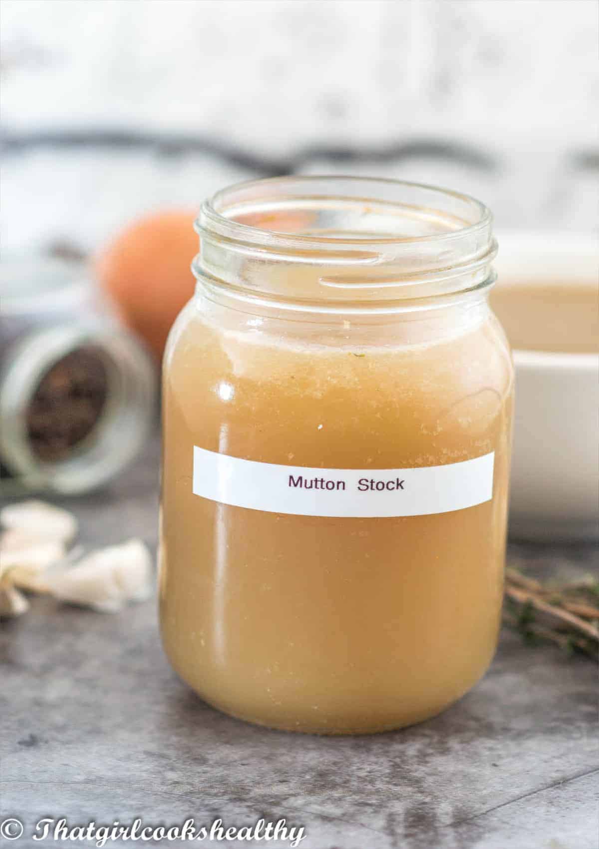stock in a glass jar