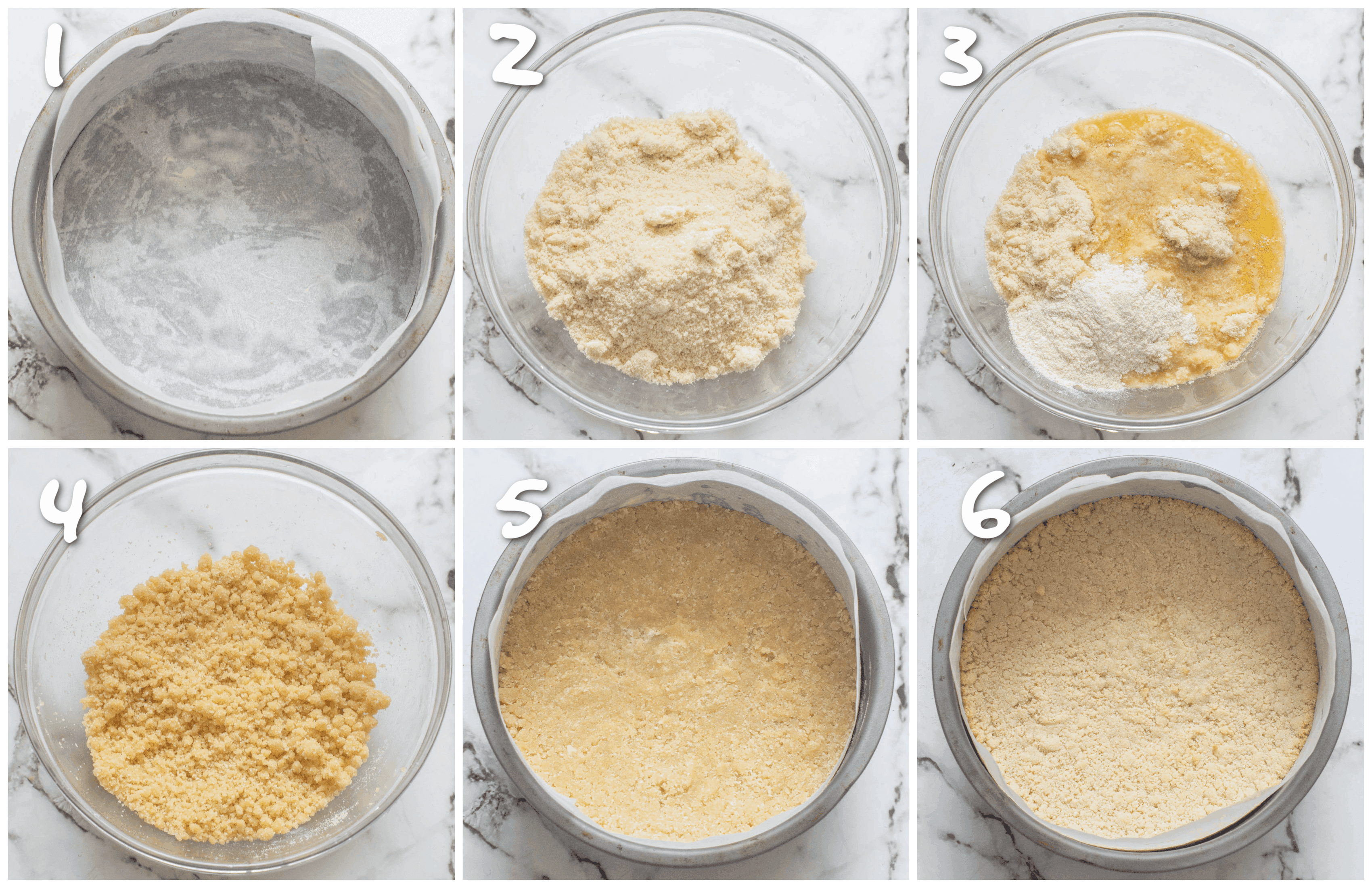 steps1-6 making the cheesecake base