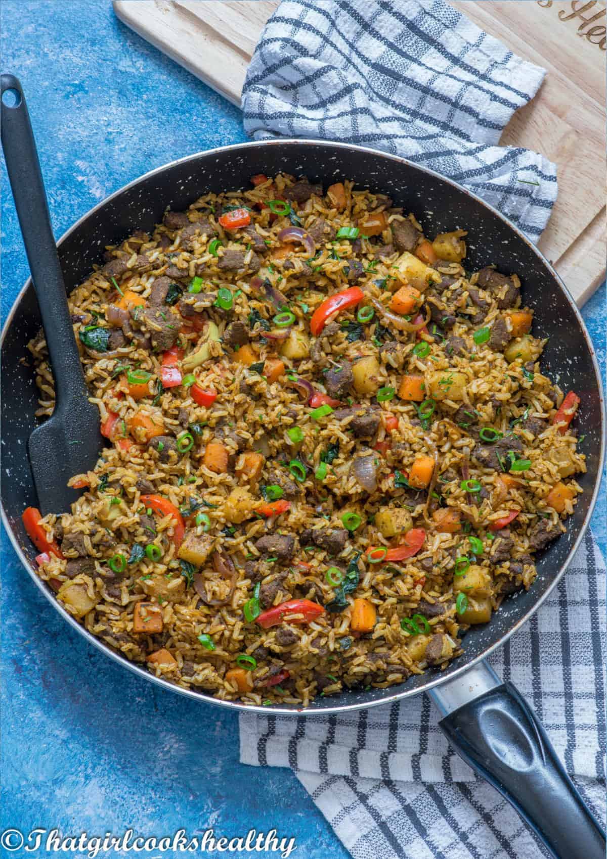 Lamb Fried Rice (Caribbean Style) - That Girl Cooks Healthy