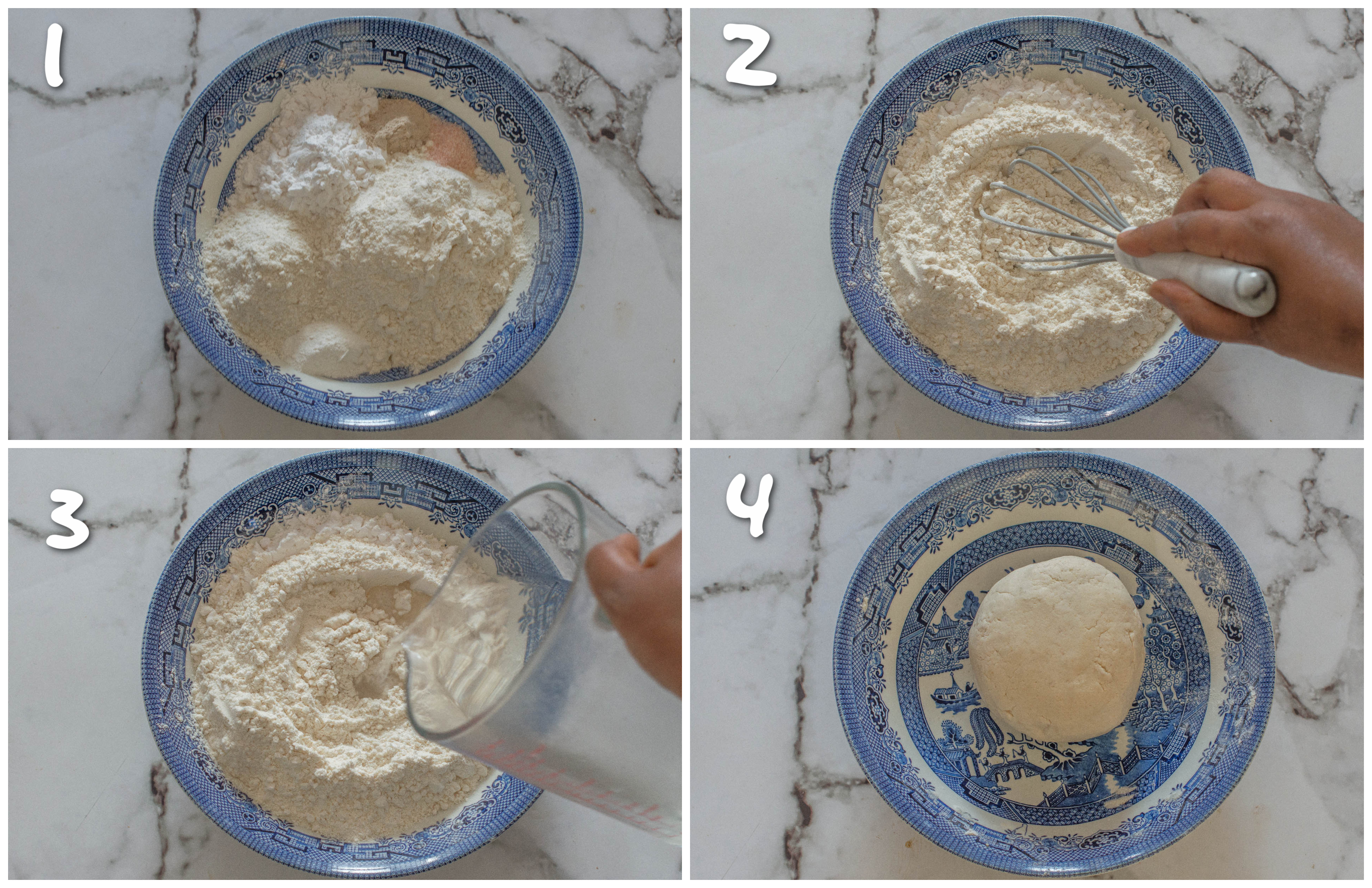 Steps 1-4 Making the dough