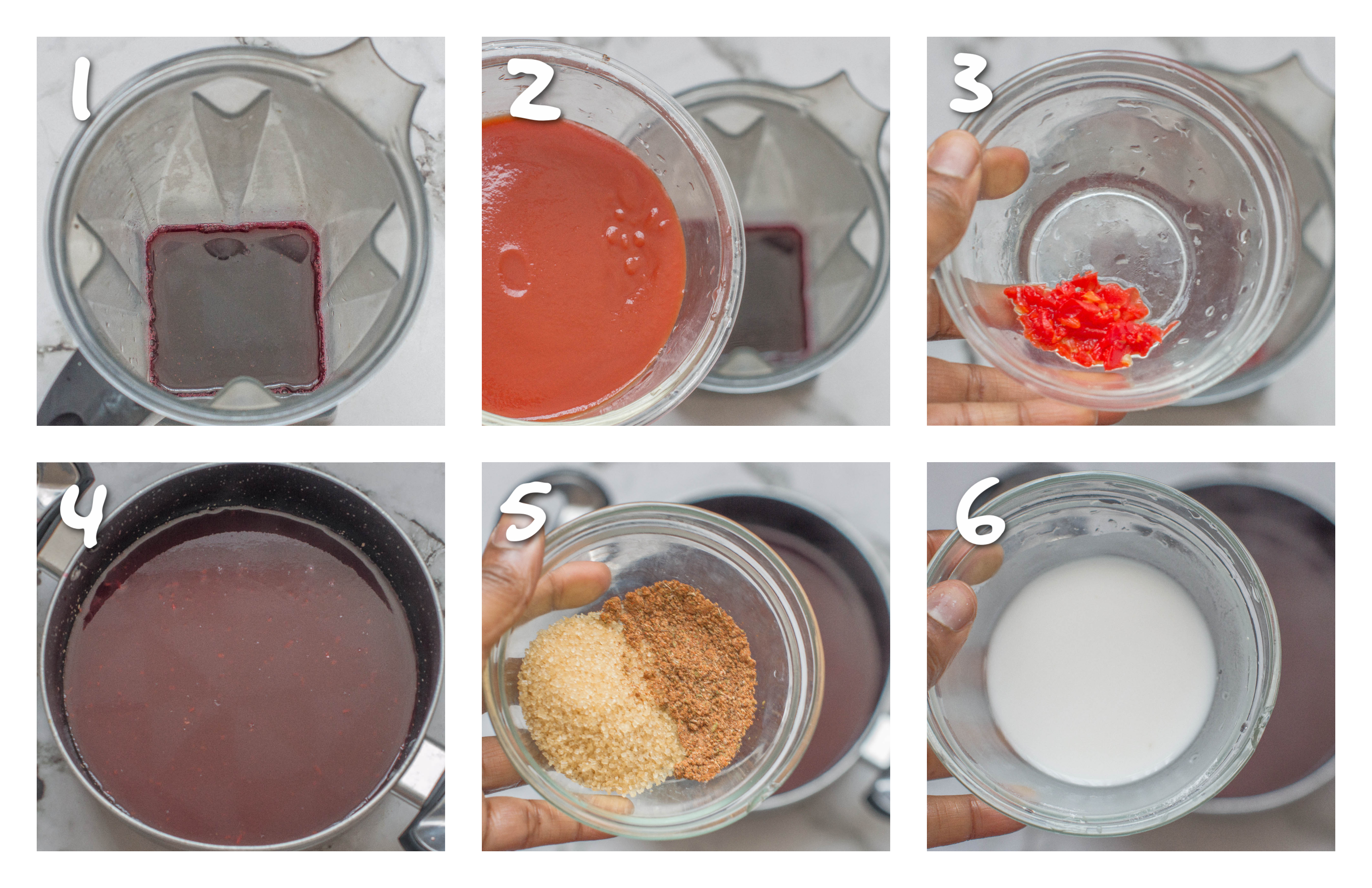 steps 1-6 Making the sorrel sauce