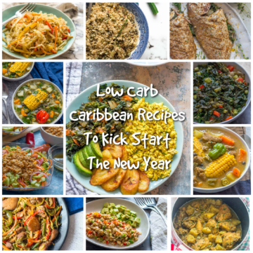 A picture showing a collection of healthy Caribbean recipes