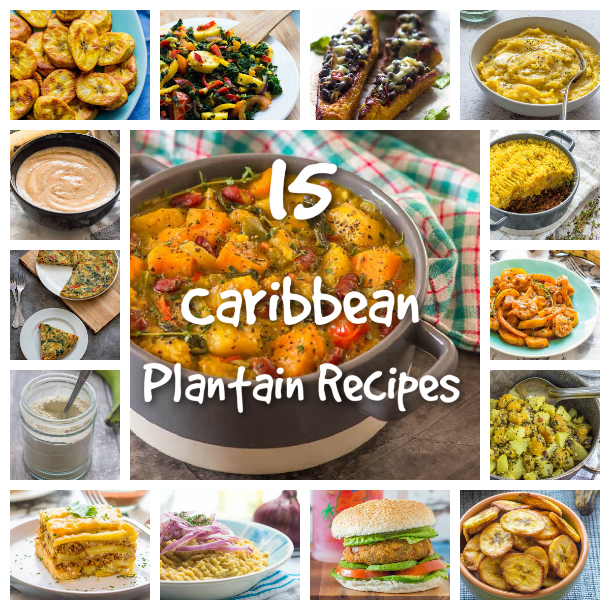 Collection of different plantain recipes