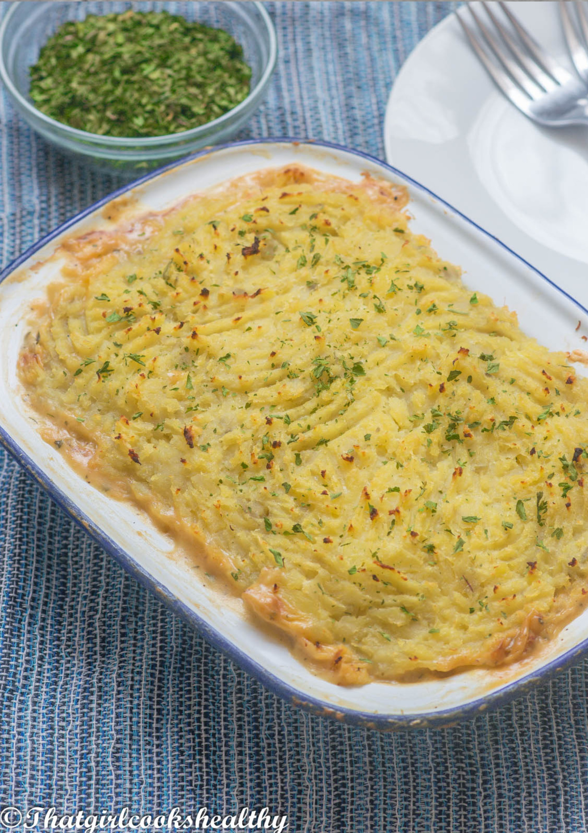 Close up of the fish pie