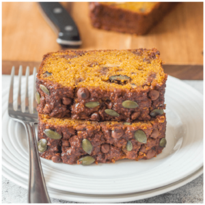 Close up of the pumpkin bread