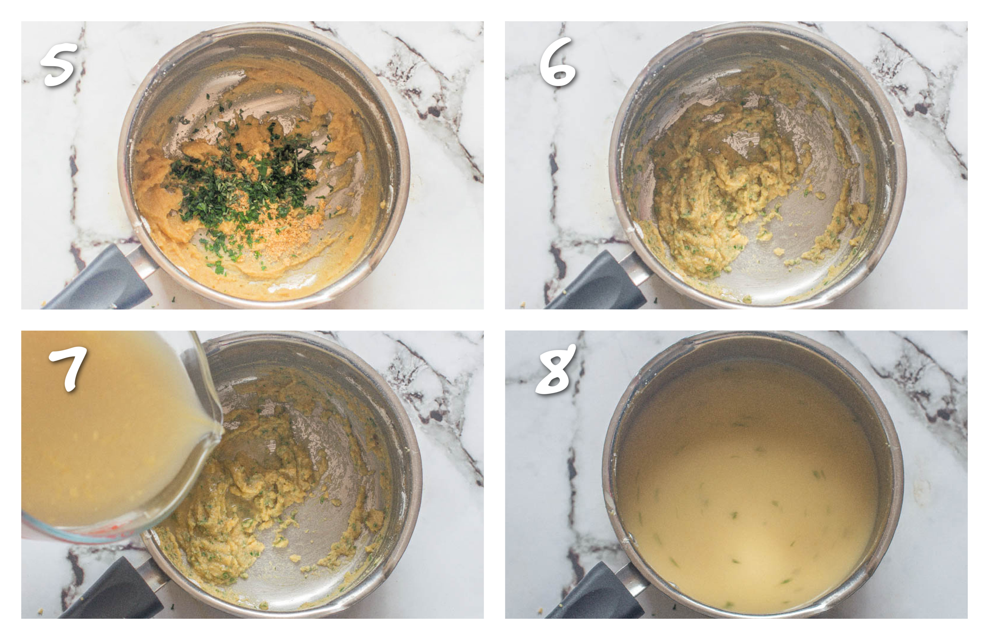 Steps 5-8 thickening the gravy