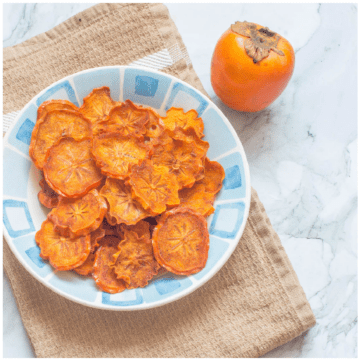 persimmon chips in a bowl
