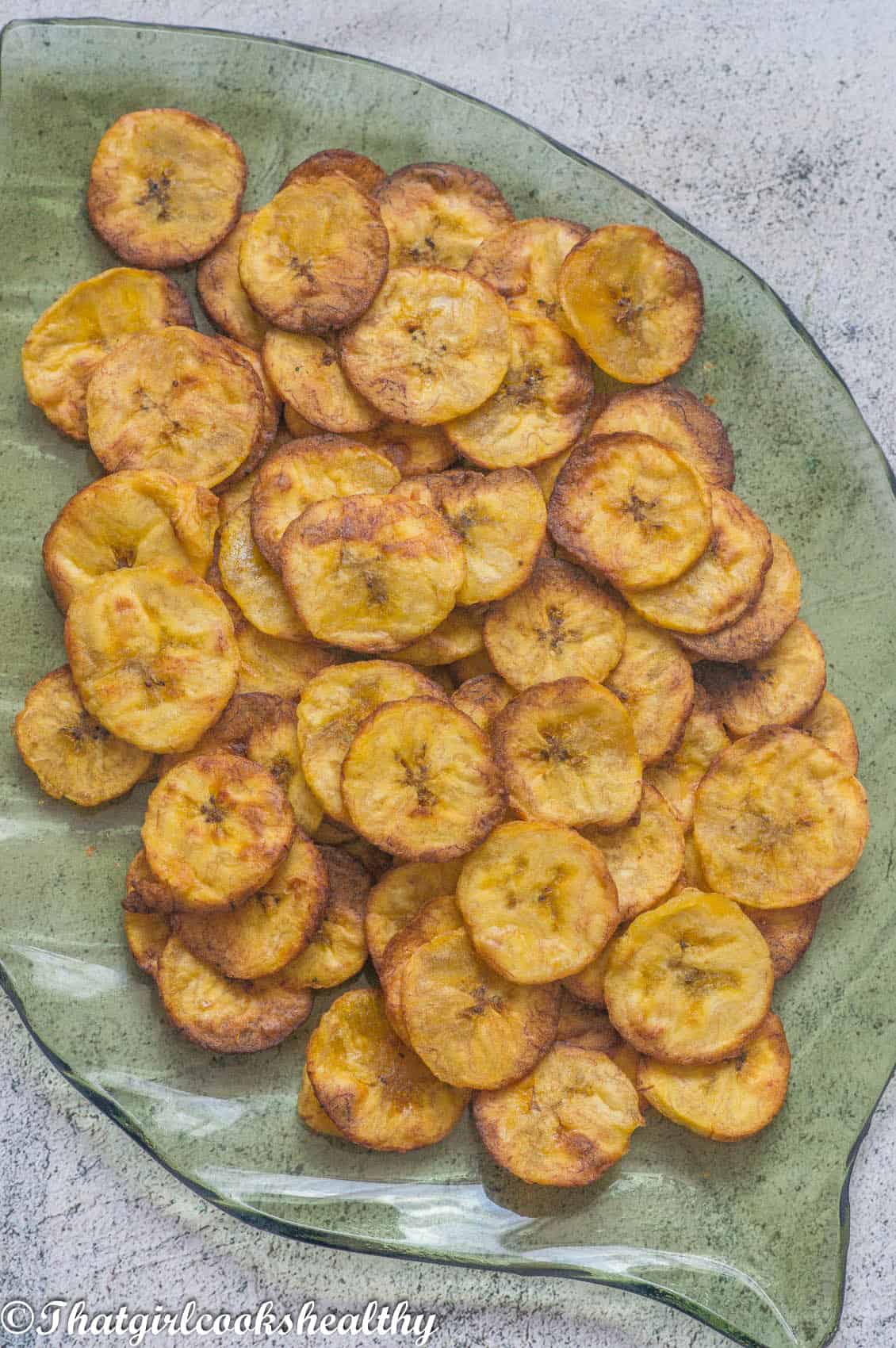 Close up of the plantain chips