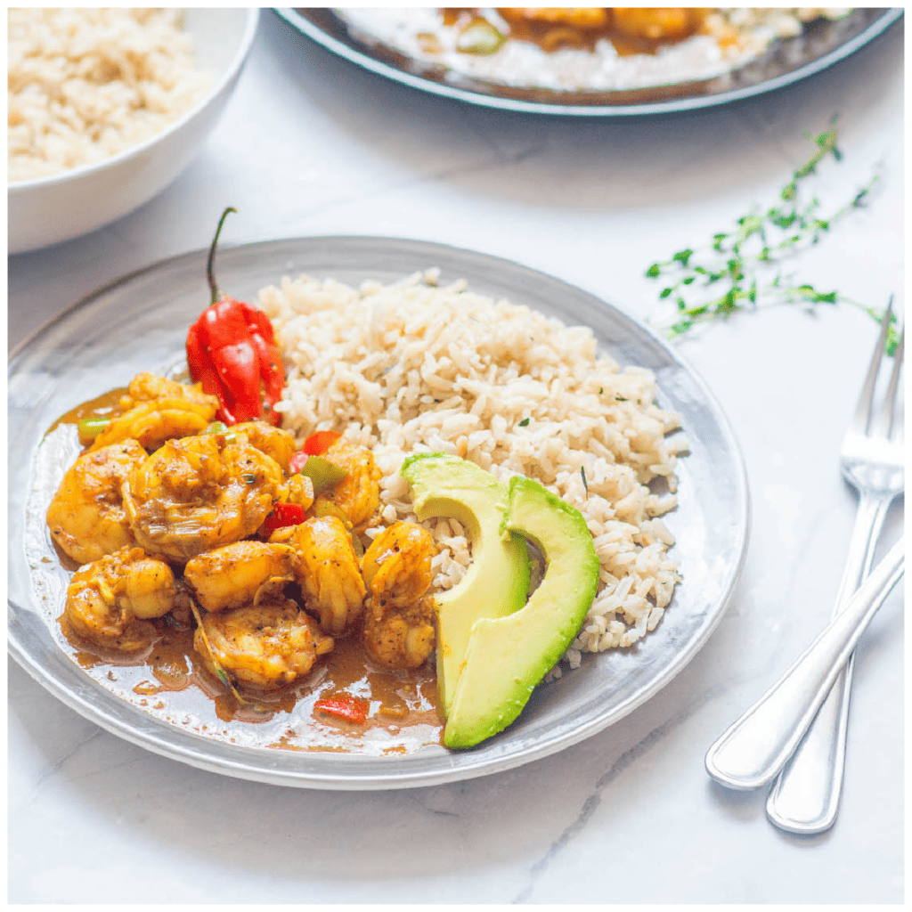 Jamaican Curry Shrimp - That Girl Cooks Healthy