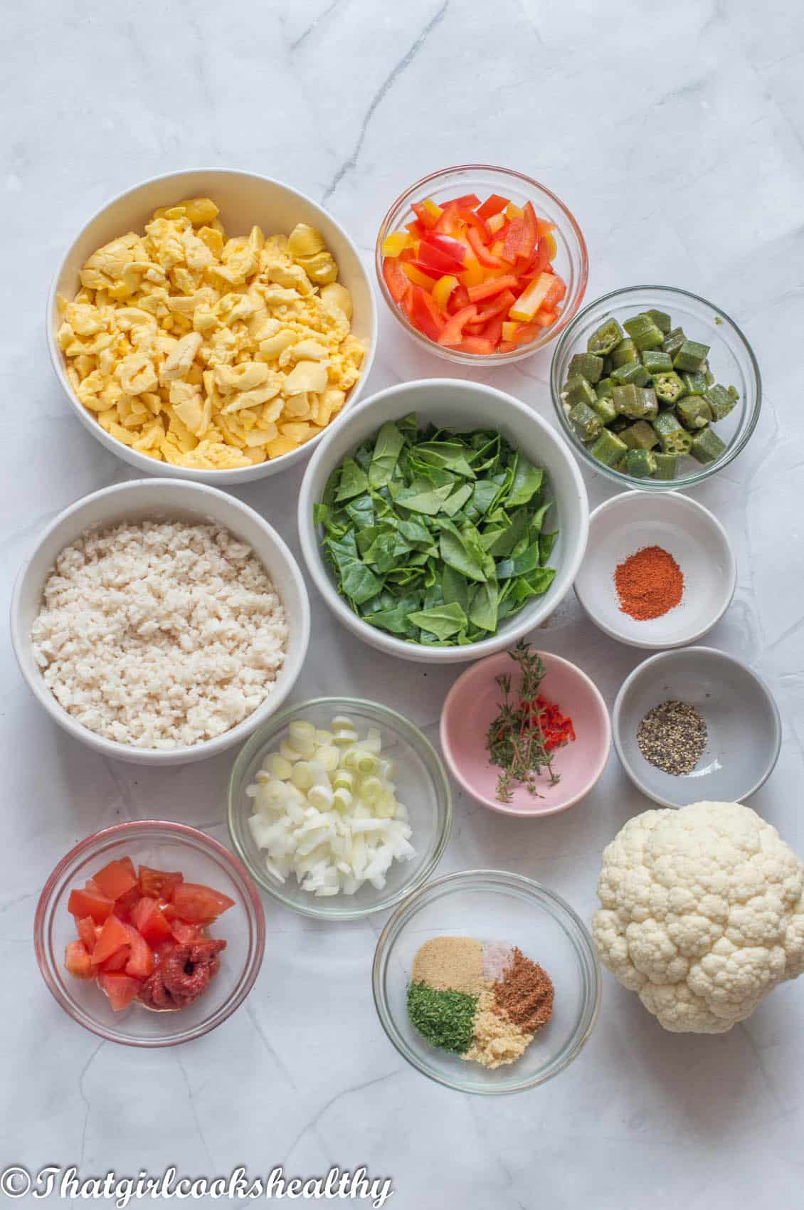 ingredients for Jamaican seasoned rice