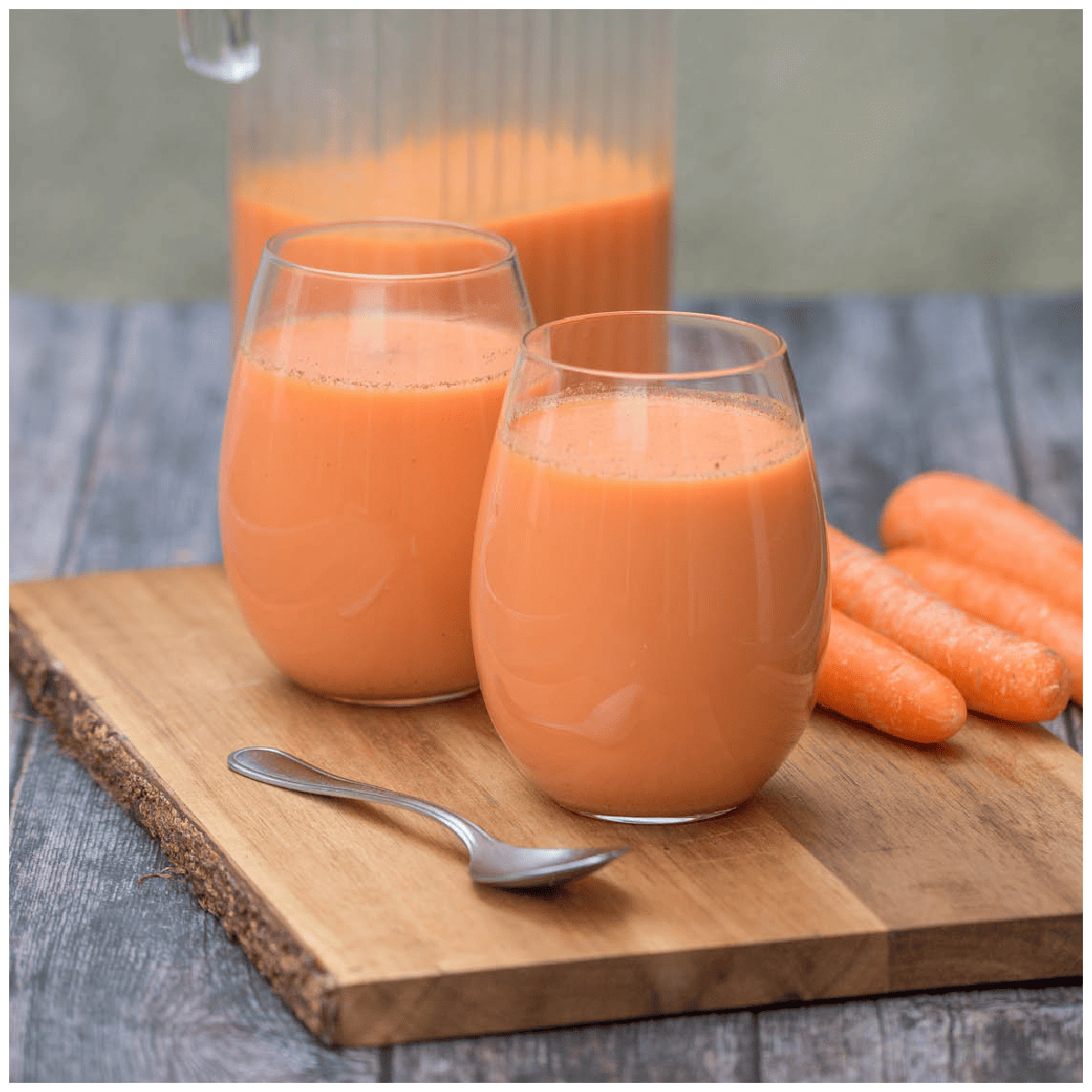 Carrot juice in glasses