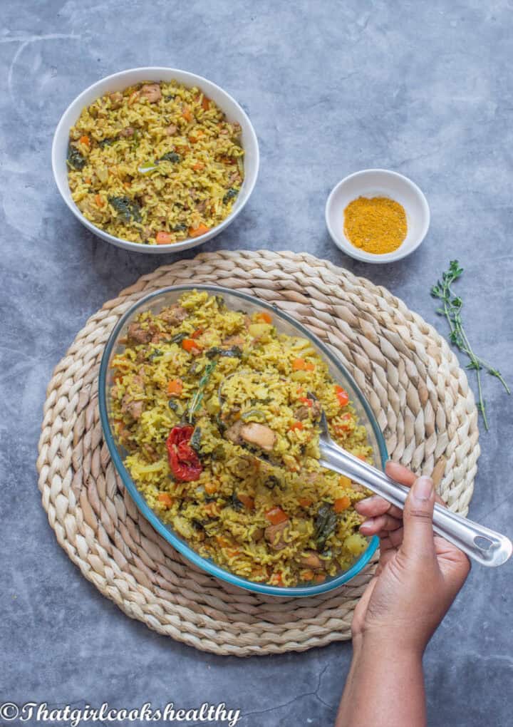 Yellow Chicken Rice Pack Chicken and Yellow Rice - That Girl Cooks Healthy