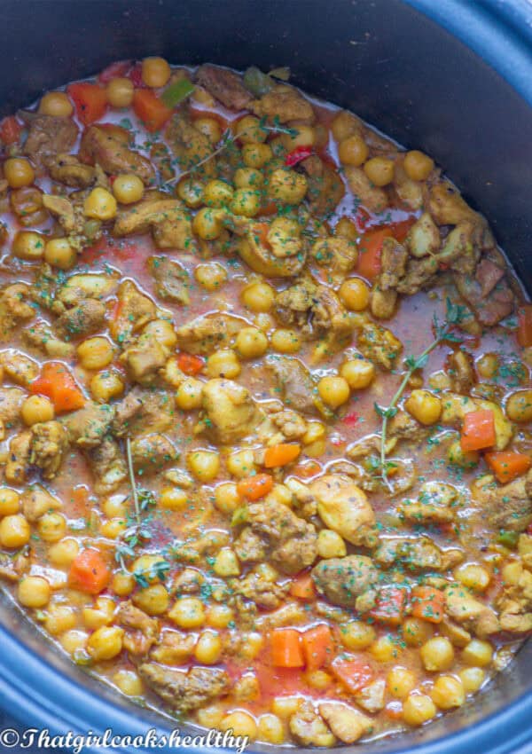 Slow Cooker Chicken Chickpea Curry - That Girl Cooks Healthy