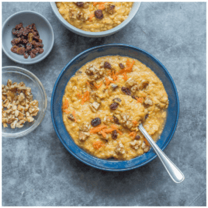 spoon in a bowl of porridge