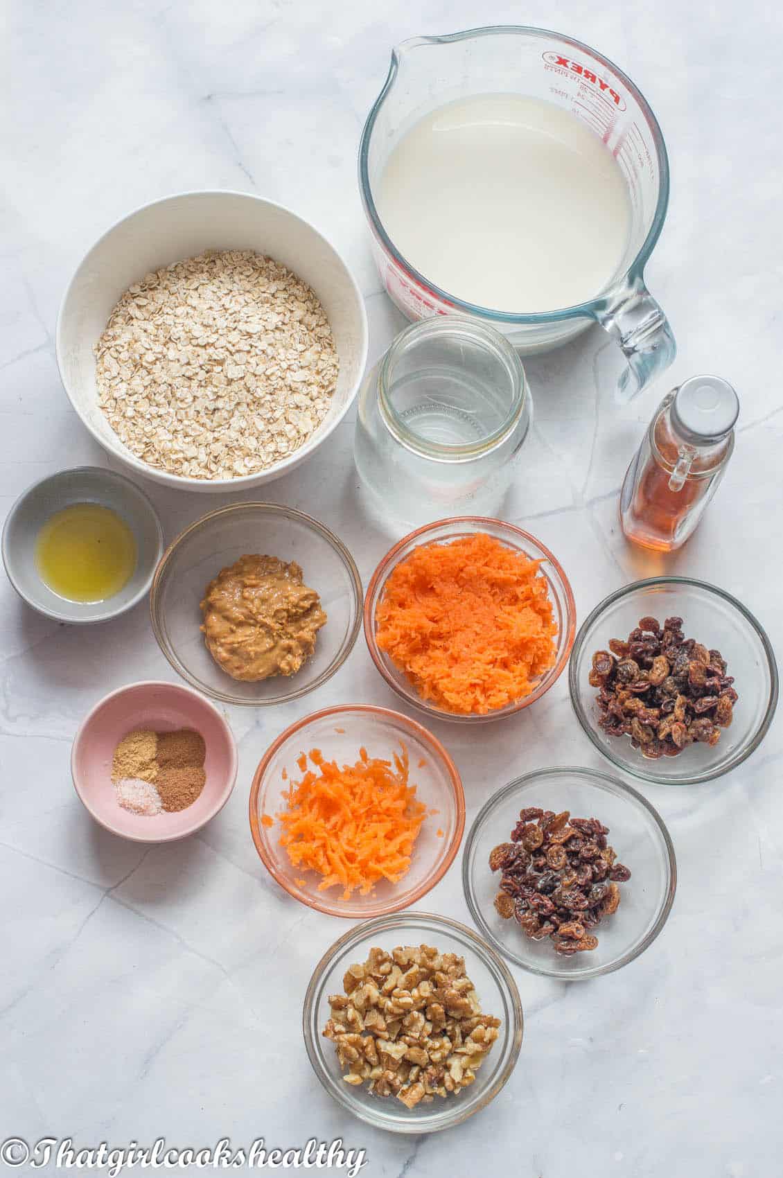Ingredients you need for Carrot Cake Porridge