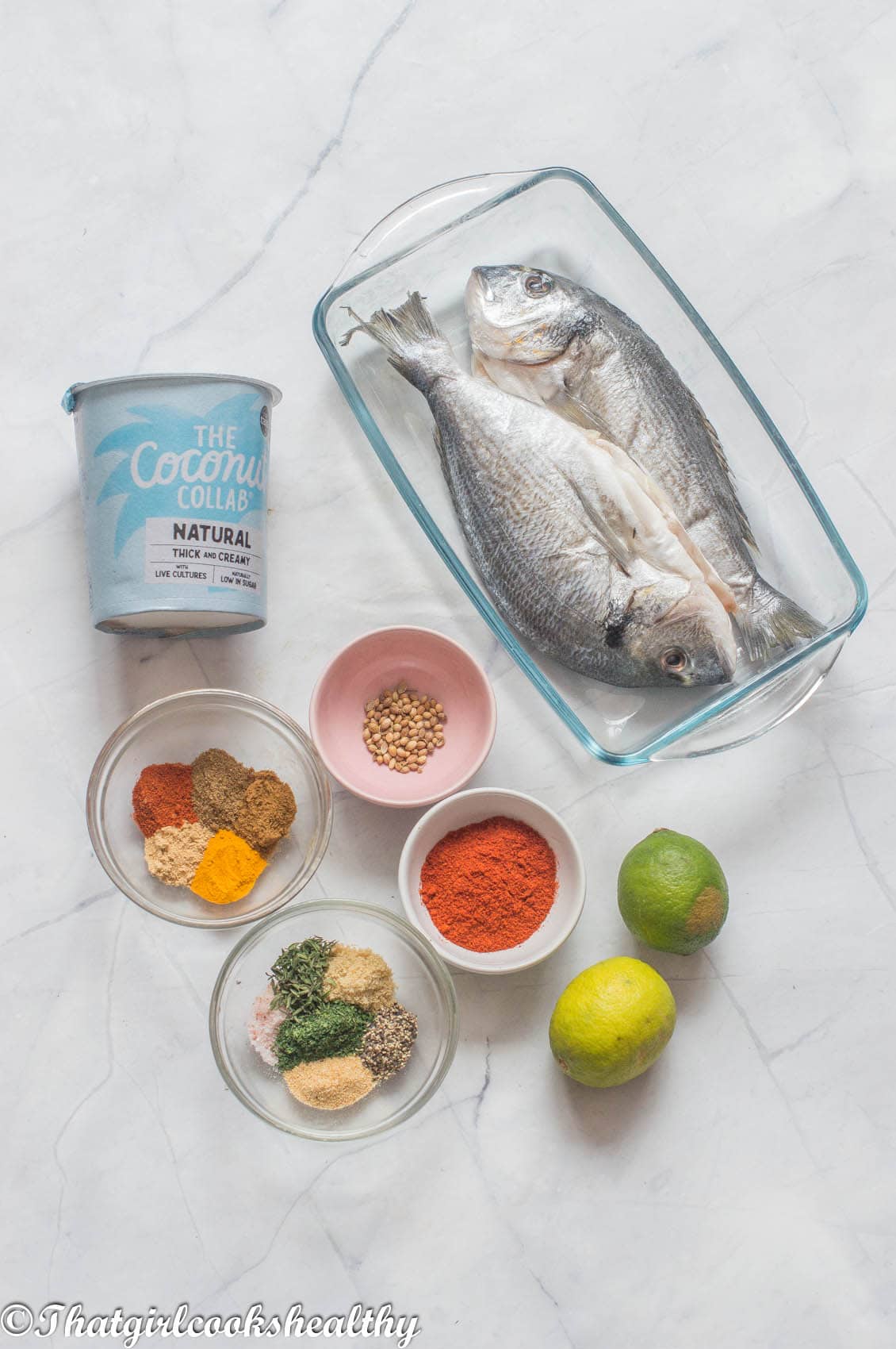 Ingredients you will need for sea bream recipe