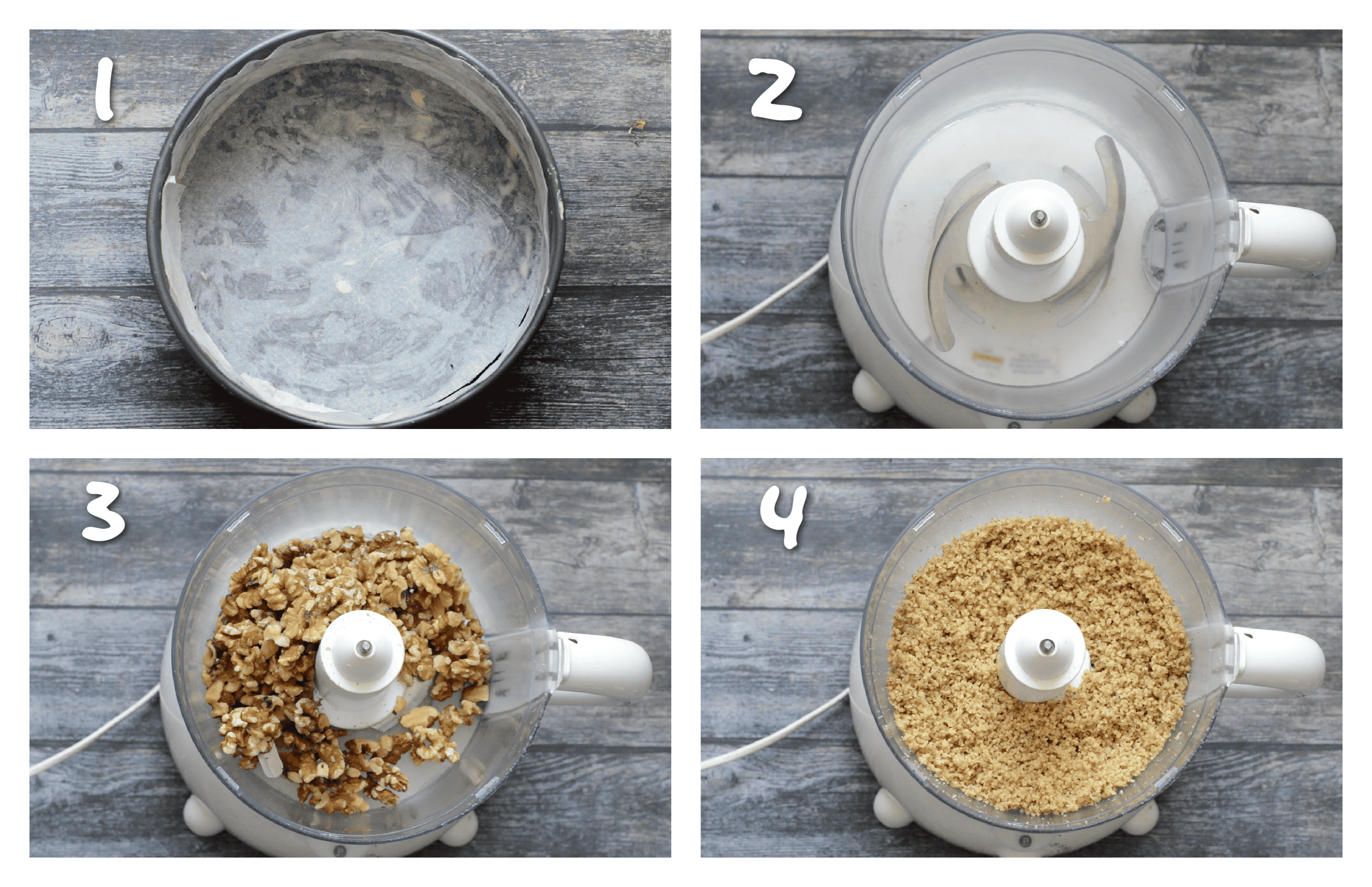 steps 1-4 line the pan and pulse the nuts