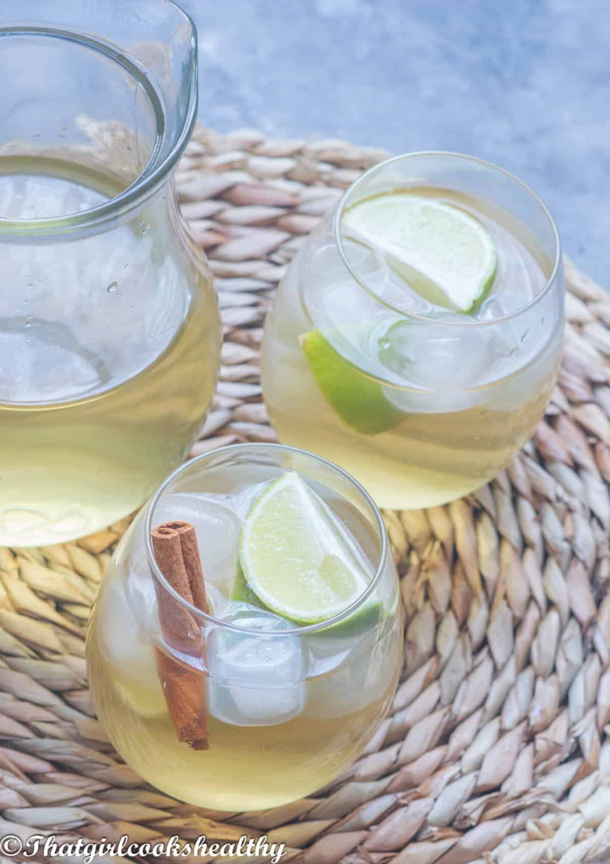 Close up of the mauby drink
