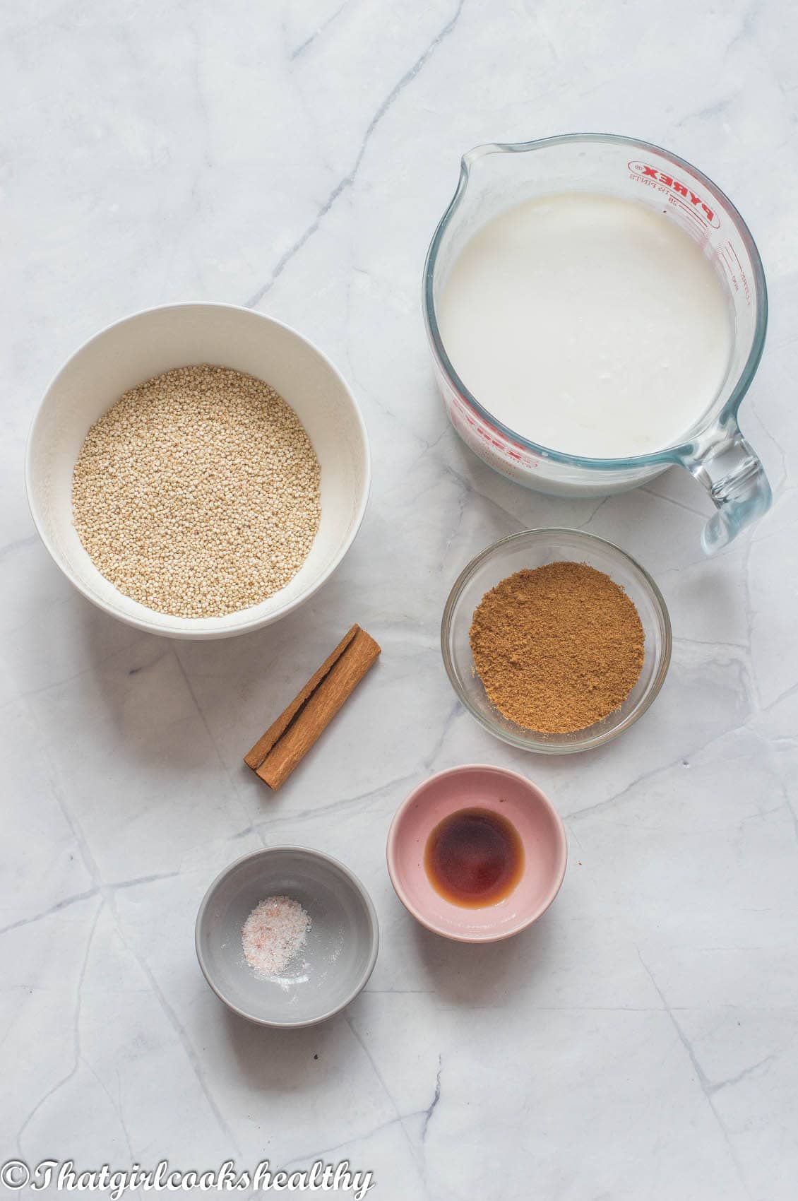 Ingredients for quinoa pudding